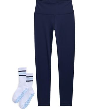 Balance Collection Easy Ankle Leggings & Socks Set - Blue