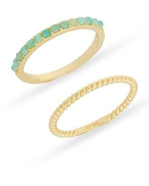 Argento Vivo Set Of 2 Semiprecious Stone Stackable Rings - Multicolor