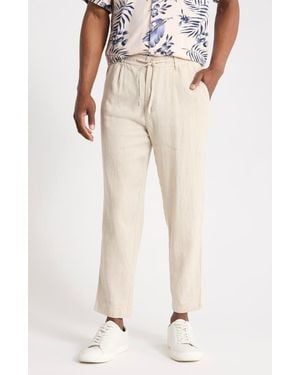 Denim and Flower Linen & Cotton Blend Pants - Natural