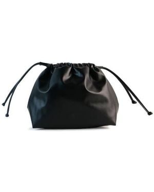 Mela Vegan Leather Pouch Clutch - Black