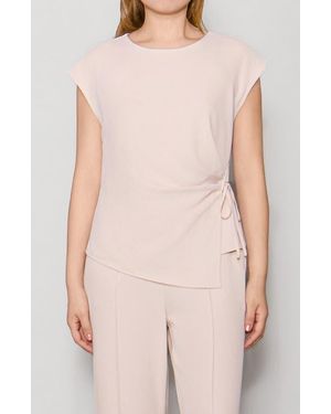 MELLODAY Asymmetrical Luxe Crepe Top - Pink