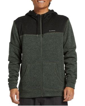 Quiksilver Keller Colorblock Fleece Lined Zip Hoodie - Black