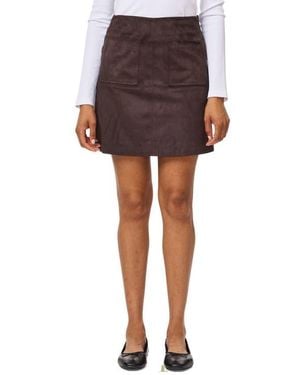 Scotch & Soda A-Line Faux Suede Miniskirt - Brown
