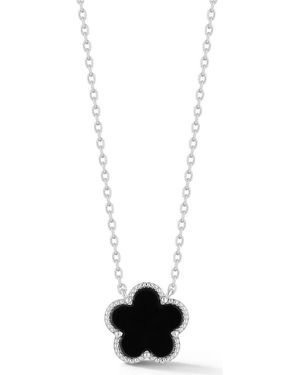 Sphera Milano Agate Flower Pendant Necklace - White