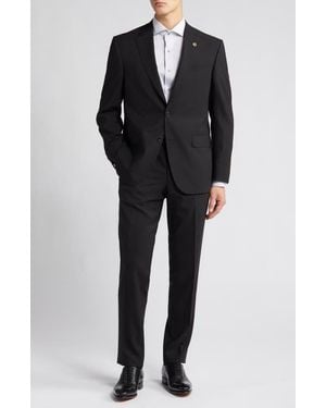 Ted Baker Jay Trim Fit Solid Wool Suit - Black