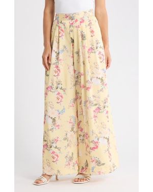 Ted Baker Pleated Front Wide Leg Pants - Natural