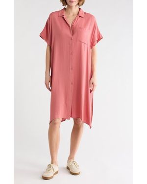 Nordstrom Rack Everyday Button-Down Beach Cover-Up Tunic - Red