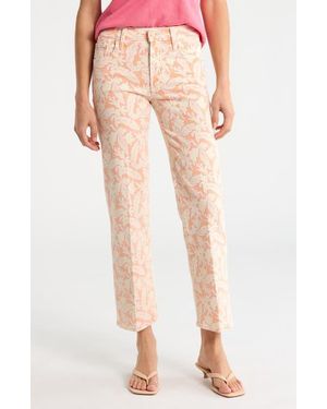 Mother The Mid Rise Rambler Zip Ankle Straight Leg Pants - Multicolor