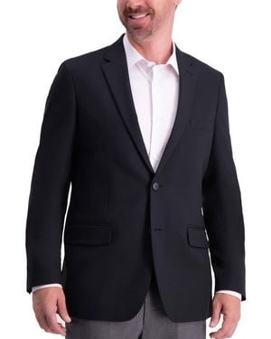 Haggar The Active Series Solid Gab Tailored Fit Blazer - Blue