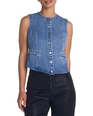 Bella Dahl Crop Denim Vest - Blue