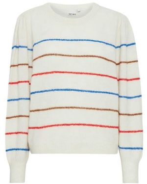 Ichi Kamara Stripe Sweater - White