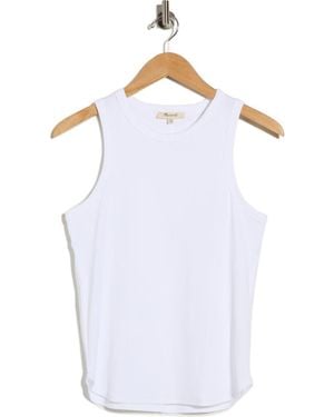 Madewell Ribbed Stretch Cotton Cutaway Tank - White