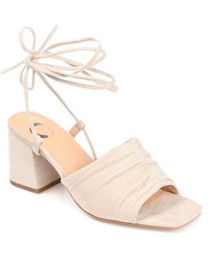 Journee Collection Felisity Vegan Lace-Up Tie Pump - Natural