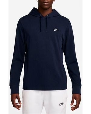 Nike Club Cotton Brushed Fleece Hoodie - Blue