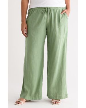 Caslon Linen Blend Drawstring Pants - Green