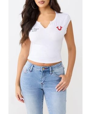 TRUE RELIGION V-Notch Graphic T-Shirt - White