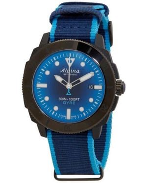 Alpina Seastrong Diver Gyre Automatic Nato Strap Watch, 44Mm - Blue
