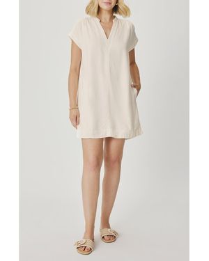 Splendid Short Sleeve Shift Dress - Natural