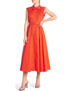 FREEMARKET Cotton Midi Dress - Red