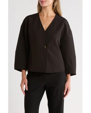 Gemma  Jane Barrel Sleeve One-Button Jacket - Black