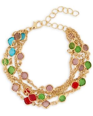 Saachi Chain Crystal Bracelet - Metallic