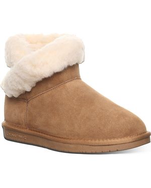 BEARPAW Franie Faux Shearling Lined Bootie - Brown