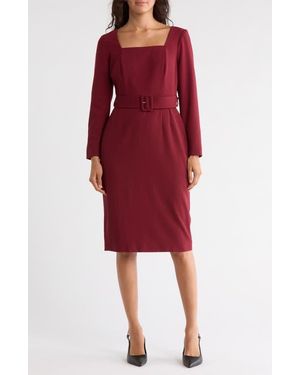 LK Bennett Carrington Long Sleeve Dress - Red