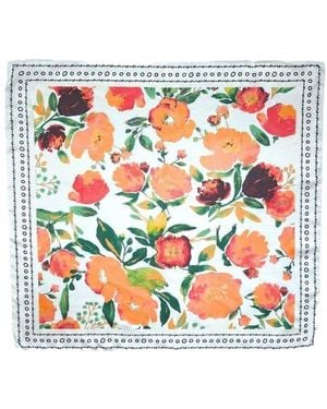 Nicole Miller Floral Satin Scarf - White