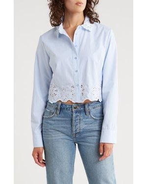 Habitual Embroidered Button-Up Shirt - Blue