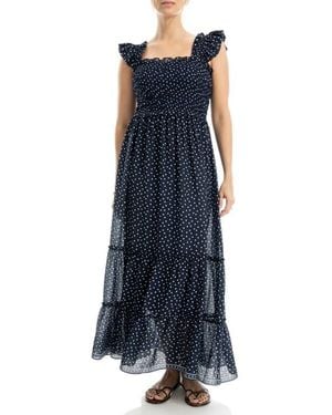 Max Studio Flutter Sleeve Maxi Dress - Blue