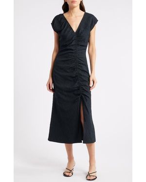 Rails Auren Textured Ruched Midi Dress - Black