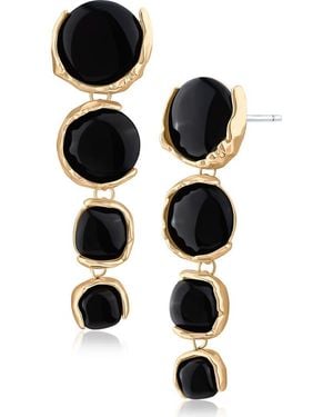 Jardin Graduated Sculpted Circle Linear Drop Earrings (Nordstrom Exclusive) - Black