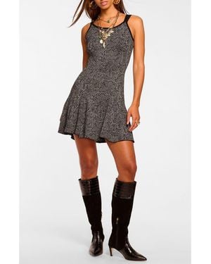 Ramy Brook Lidia Metallic Sleeveless Minidress - Gray