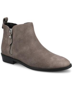 Journee Collection Ellis Round Toe Bootie - Brown