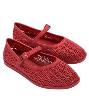 Melissa Harper Mary Jane Jelly Flat - Red