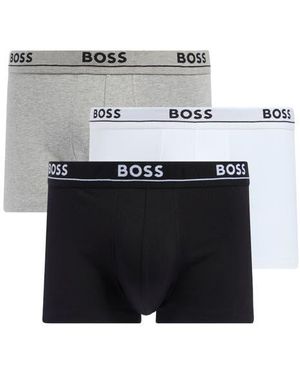 BOSS Essence 3-Pack Stretch Cotton Boxer Trunks - White