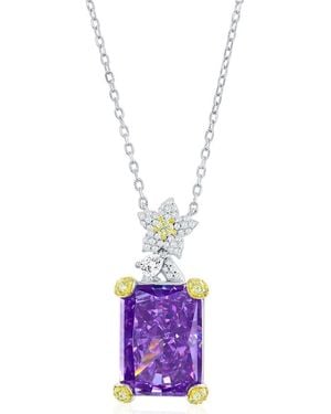 Suzy Levian Gala Firework Pendant Necklace - Purple
