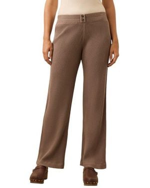 Faherty Après Organic Cotton Waffle Pants - Brown