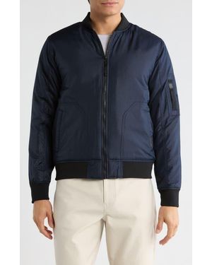 CARBON + CRAFT Padded Printed Bomber Jacket - Blue