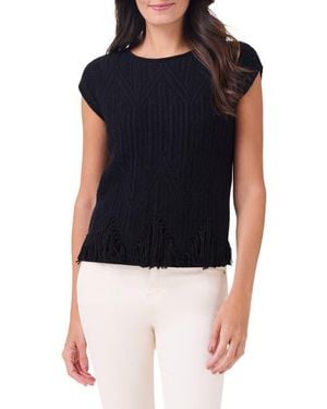 NIC+ZOE Openwork Sweater Top - Blue