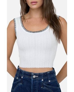 Blu Pepper Contrast Stitch Tank - White