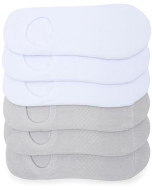 90 Degrees 6-Pack No-Show Socks - White