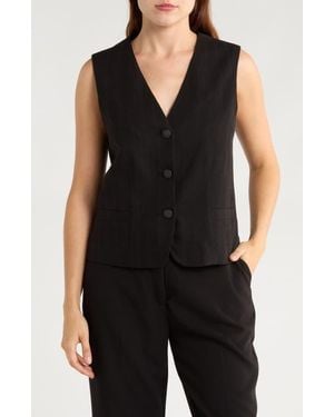 Rag & Bone Albany Solid Cotton & Linen Vest - Black