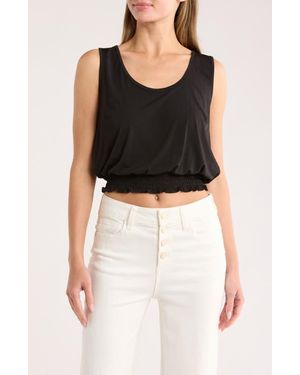 Ellen Tracy Smocked Tank - Black