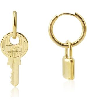 Rebel Lock It Mismatched Drop Earrings - Metallic