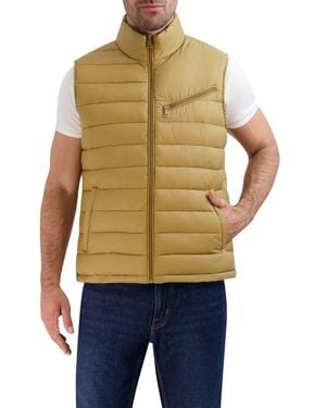 Cole Haan Quilted Puffer Zip Vest - Yellow