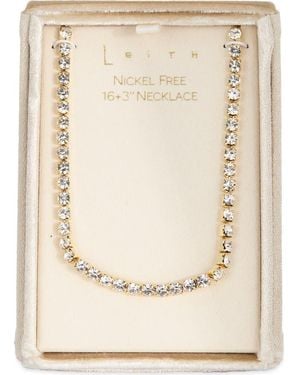 Leith Crystal Tennis Necklace - Natural