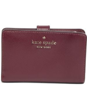 Kate Spade Staci Medium Bifold Leather Wallet - Purple
