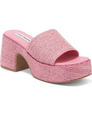 Steve Madden Reign Platform Mule in Natural | Lyst