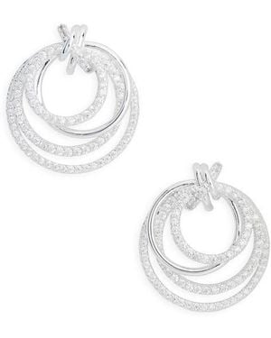 Anne Klein Interlocking Frontal Hoop Earrings - White